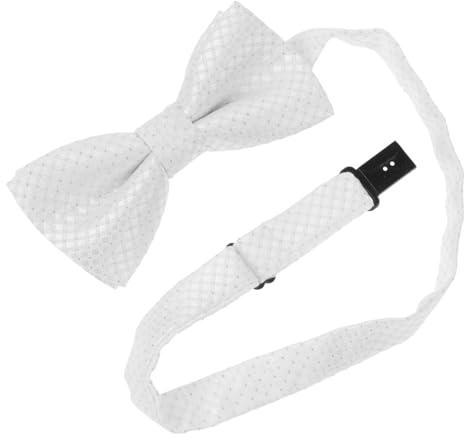 LALADEFIEE Pajarita Infantil Pre-atada de Poliéster para Traje, Ajustable, Color Plata, Niños, Banquetes y Ceremonias, Tamaño Único