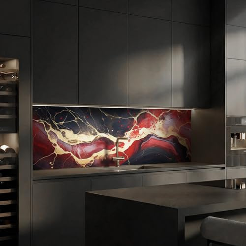 dedeco köksbakvägg motiv: Marmor V23, 3 mm aluminium aluminiumplattor som stänkskydd kakelspegel för fastsättning väggskydd vattentät, UV-lack matt, alla underlag, 240 x 60 cm
