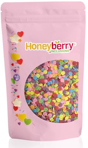 Vermicelles Pâtisserie Naturels et Comestibles 200g – Vermicelles de Sucres Décoratifs Colorés, Idéaux Pour Décorer Gâteaux, Biscuits et Desserts – Produit dans l’UE (Grande Confetti Multicolore)