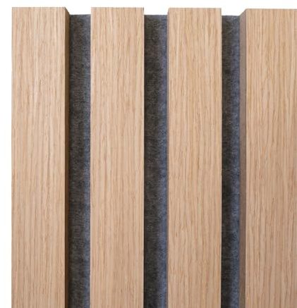 Masquepack – Panel Acústico Decorativo de Madera Roble Natural MDF 20x12 cm - Paneles Decorativos para Pared, Absorción de Sonido y Diseño Moderno (20x12 cm - Gris, 1)