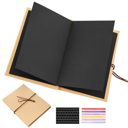 Mini album fotografico da 5 pollici,piccolo album fotografico da 17,5 x 11,5 cm, in carta kraft da incollare fai da te, può essere usato come regalo, matrimoni, Natale