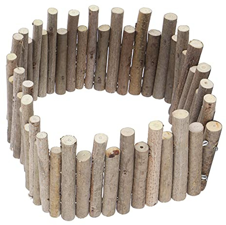 VGEBY Parc pour Petits Animaux, Clôture à Mâcher en Bois Naturel pour Chinchillas, Aire de Jeu Multifonctionnelle Idéale pour Hamsters et Cochons d'Inde, Personnalisable et Sûr (40cm Modèle de