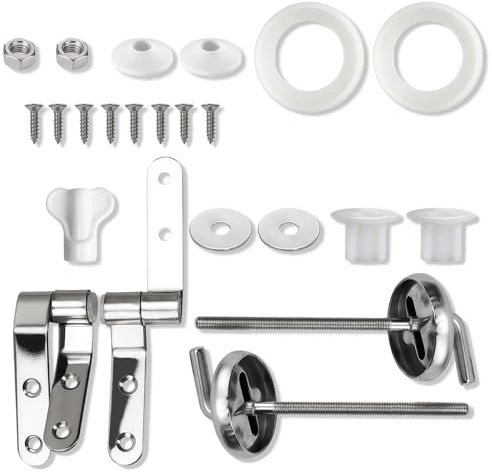 Ztolbriy 2 Bisagras Tapa WC - Acero Inoxidable con Tornillos de Fijación, Repuesto Universal para Asiento de Inodoro, Accesorios de Montaje