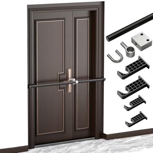 Barra de Seguridad para Puertas, Bloqueo de Seguridad Ajustable de Acero sin Taladro Tope de Puerta Portátil y Cierre Auxiliar de Alta Resistencia Barra Antirrobo para Puerta De Entrada Hogar y Hotel