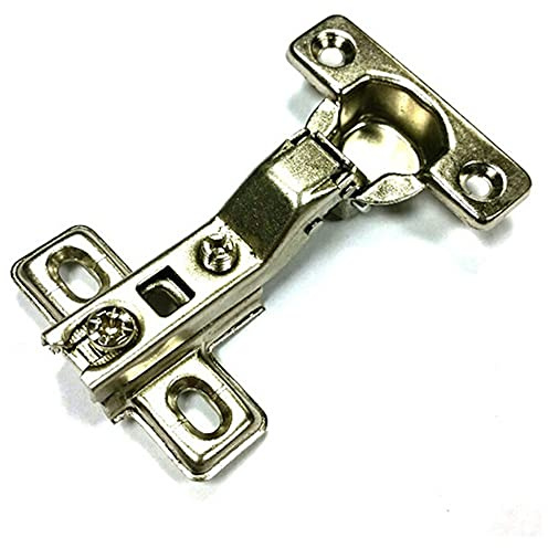 Merriway BH06006 (2 Pcs) Slide-On Kitchen Cabinet Wardrobe Hinges, Cruciform Plate Zinc Plated, Half Overlay 26mm 95 Degree - Pack of 2 Pieces
