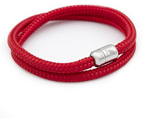 WIND PASSION Paracord surfararmband, flätat armband för män och kvinnor | Handgjort surfararmband, segelrep, maritimt och vattentätt, Small (Wrist size: 14.0-15.4 cm), Rostfritt stål