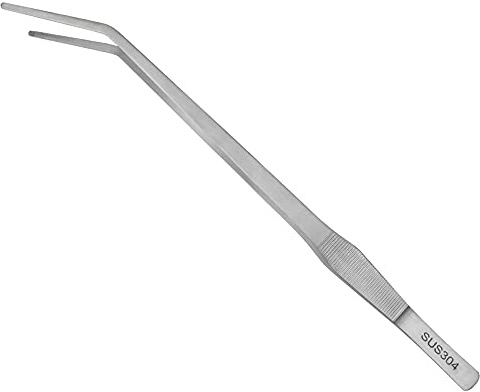 304 Stainless Steel 38CM/15 inch Extra Long Curved Aquarium Tweezers,Fish Tank Clean Aquatic Plants Aquascaping Tools,Mega Reptile Snake Lizard Feeding Tongs