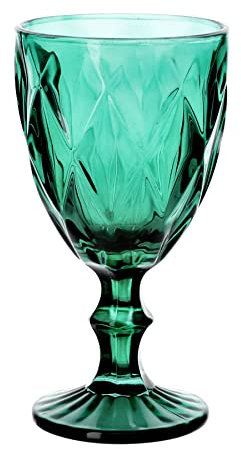 HOMLA Lunna, bicchieri da vino verde, 310 ml, vintage, da vino bianco, set da 4 pezzi