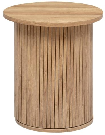 Atmosphera Créateur d'Intérieur - Table Café Colva Effet Bois -Table d'Appoint pour Chambre, Salon, Bureau - D45cm x H50cm