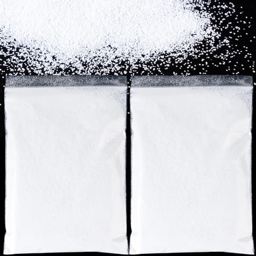 BETESSIN Polvere Glitterata 2x50g per Artigianato, Unghie, Corpo e Creazione Fai da Te - Bianco