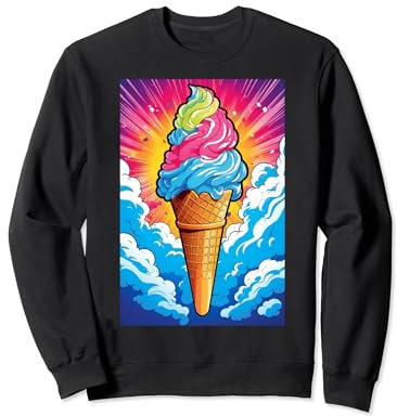 Gaufrier glacé cornet de glace glace pop art vintage rétro glacé café glacé Sweatshirt