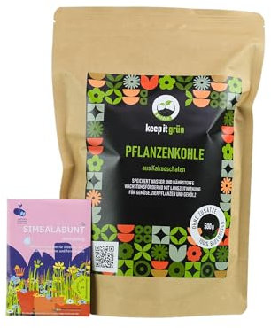 Saatgutmischung Wildblumen für Balkon & Topf (Simsalabunt) +500g Pflanzenkohle zum Abmagern | buntes Bienenfutter unterstütz heimische Insekten | schützt Artenvielfalt | sorgfältig ausgesuchte Sorten