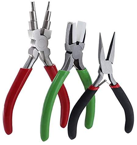 Alicates de punta redonda y cortador de alambre para reparación de joyas/envoltura de alambre, herramientas de joyería, alicates de múltiples funciones