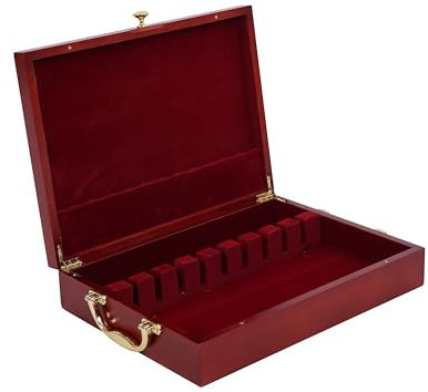 Sekoso Silverware Storage Box – Elegant Flatware Wooden Organizer Case, Tarnish-Proof Felt Lining, Holds 12 Sterling Silver Cutlery Sets