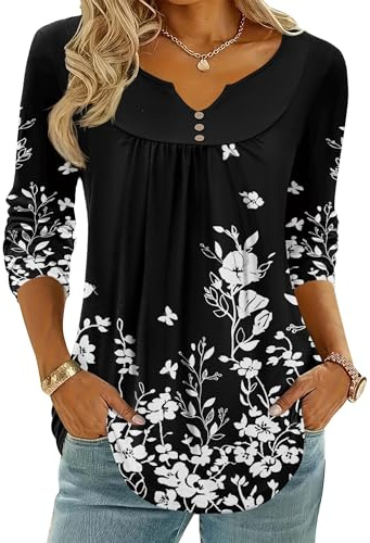 Zeagoo Womens Blouses Casual Tops Women Business Casual Long Shirts Fashion Christmas Shirts for Family Blouse Work Plus Size Clothes for Women