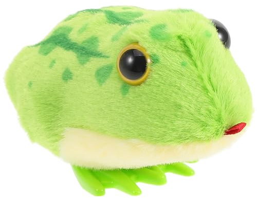 GALPADA Wind-up Plush Frog for Boy Girl Year Interactive Hopping Animal Plaything for Neck Muscle Development Soothing Comforter and Year Gift for Boy Girl
