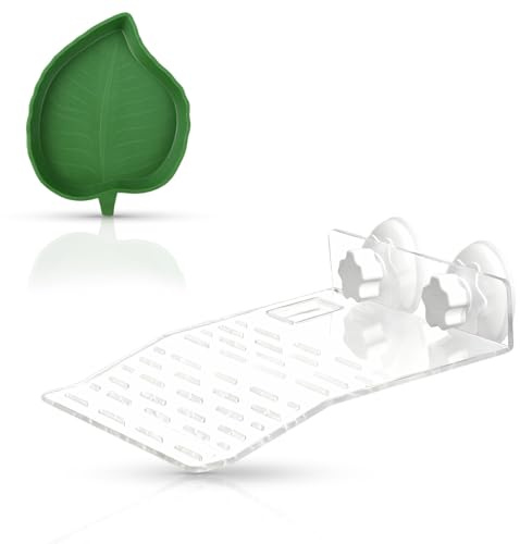 ZHERIKAH Plateforme pour Tortue, Gamelle Tortue Terrestre, Nourriture pour Bol pour Reptiles en Feuilles, Convient aux Petits Reptiles, Tortues, Salamandres, Serpents et Lézards