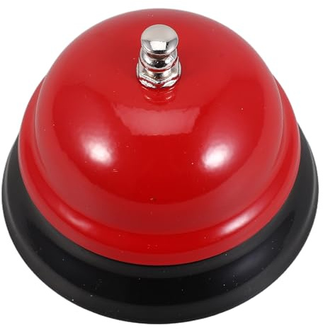 LOLIPPYY Sonnette de Service de Table Rouge Cloche de Réception Robuste pour Restaurant Hôtel Cuisine Jeu et Bureau Mini Appel Simple pour Assistance Rapide
