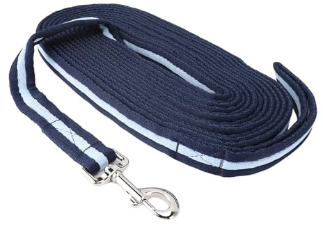 Keenso Corde de Laisse de Cheval, Corde D'entraînement de Rêne de Cheval en Polyester Bleu Marine de 26,2 Pieds avec Boucle en Acier Inoxydable pour L'équitation de Tête