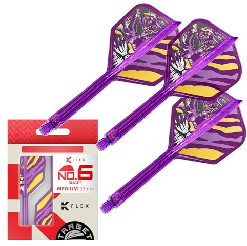 Target Japan Endeavour K Flex Fléchettes Ailettes et Arbres Système, N° 2/N° 6 | Lot de 3 Kflex Tout-en-Un Vol, Player Édition Kasumi Sato Accessoires | K-Flex Dart Tige - Court/Intermédiaire/Moyen