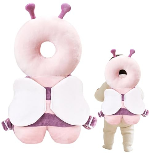 Yeesabella Baby Head Protector Backpack for Toddlers Learning Walking, Adjustable Safety Pads Head Protection Pillow for 4-24 Months Baby Crawling, Plush Bee