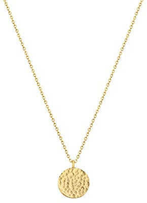 LOYATA Gold Pendant Necklaces for Women-Simple 14K Gold Round Circle Pendant Necklace Dainty Charm Necklace Jewelry Gifts for Women