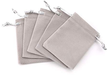 Lamdoo 5 stücke Dungeons and Dragons Würfelbeutel Samt Kordelzug Taschen Tarot Karte Schmuckbeutel - Grau