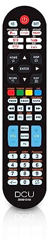 DCU TECNOLOGIC Télécommande Universelle | Télécommande TV LCD/LED | Bouton pour Netflix et Youtube | Noir