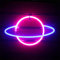 NIWWIN Luce neon pianeta Blu e rosa,luce di segnalazione al neon, Esports Room Atmosfera Luce，Alimentazione a batteria USB/3 AA,decorazione della stanza dei bambini, regalo di compleanno di Natale.