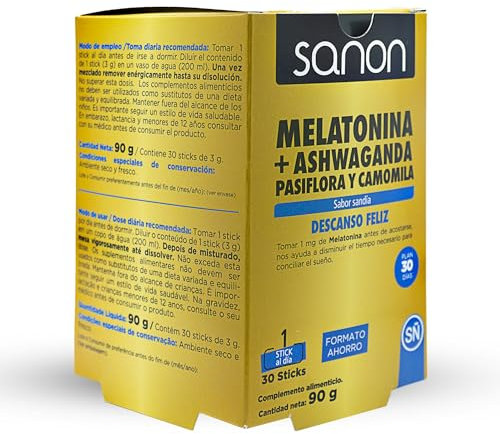 NOVA ENGEL Sanon Melatonina + Ashwanda - Pasiflora Y Camomila 30 Sticks