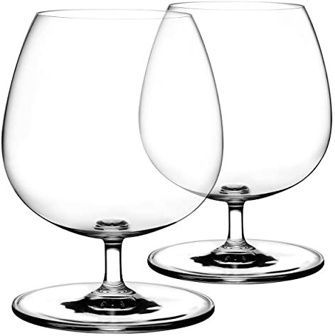 NUDE - Juego vintage de copas de coñac, cristal sin plomo, chupete de brandy, perfecto para el hogar, restaurantes y fiestas, juego de 2 vasos de cóctel