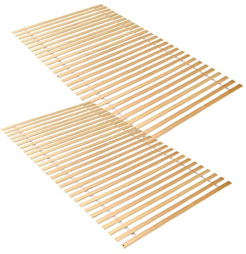 Joparri Lattenrost 2X Rolllattenrost 90 x 200 cm Lattenrahmen Birkenholz, mit 28 Leisten, Belastbar bis ca. 150 kg für alle Matratzen