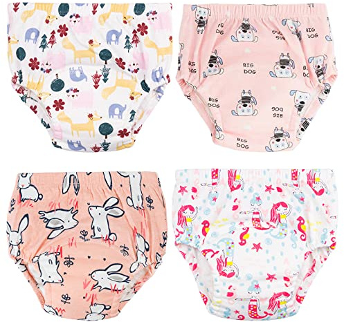 Max Shape Potty Training Pants Girls 2T,3T,4T,Toddler Training Underwear for Baby Girls 4 Pack (as8, age, 4_years, regular, Rabbit)