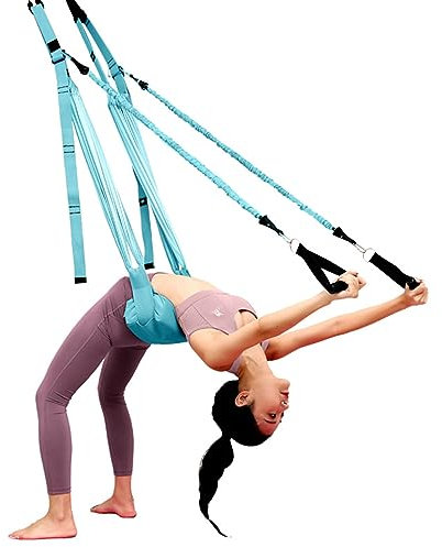 EvikOo Flygande yogahängmatta, luftyogagunga med handtag, pilates dansutrustning för förbättrad flexibilitet och basstyrka för yoga balett, dans, gymnastik, fitness splittringar