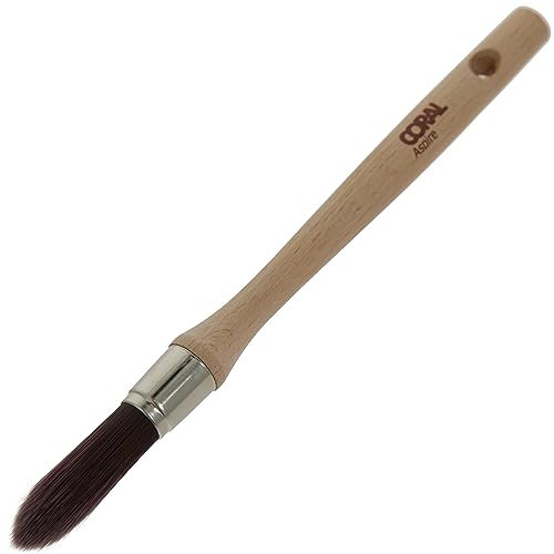 Coral 33711 Aspire Pinceau Rond Professionnel à Profil Pointu pour Une Coupe précise et Rapide Finition Ultra Lisse avec émulsion Commerciale ou Manche en Bois FSC Brillant 15 mm