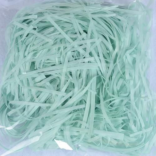 500g Raffia Füllmaterial Geschreddertes Seidenpapier Raffia Hamper Shreds Geschenk Füllmaterial Geschenkfüllung Papierschnitzel DIY und Geschenkverpackung für Geschenkbox Dekorations-hellgrün