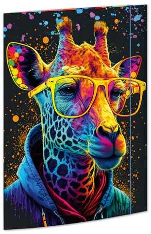 RNKVERLAG 45379 - Cartella per disegni Neon 310 x 440 mm, cartella per documenti DIN A3, con chiusura elastica, 1 pezzo