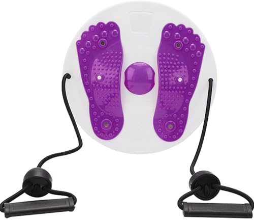 Ab Twist midjeskivbräda, justerbar midjetränare vridskiva med handtag, midja bantning balans roterande skiva med massage fotsula för bantning midja armar höfter och lår (lila B)