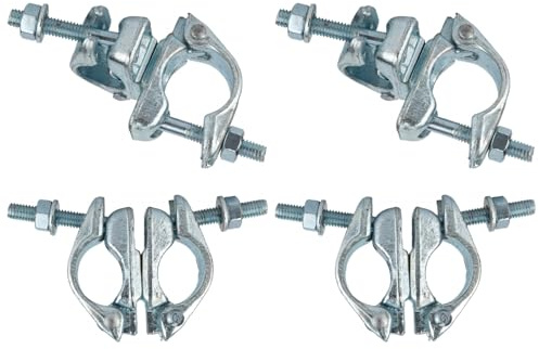 Byggnadsställningar smidda kopplingar, svängbara rörklämmor för 42 mm till 48 mm (1,65 tum till 1,95 tum) OD-rör, 4-pack. (Roterande kopplingar) galvaniserad