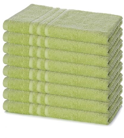 Lavea 8er Handtücher Set 50x100cm, Frottierserie Elena, Handtuch aus 100% Baumwolle ÖKO-TEX Zertifiziert, 60° waschbar, trocknergeeignet, schnelltrocknend und saugstark, angenehmes Hautgefühl