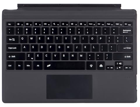 Bluetooth-Tastatur für Microsoft Surface Pro 7+ Pro 7 Pro 6 Pro 5 Pro 4 Pro 3 Generation,SIM-Signatur-Tastatur mit Trackpad, USB-Aufladung,Deutsch (Grau, Keine Hintergrundbeleuchtung)