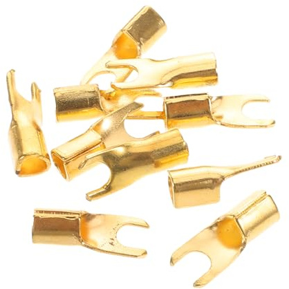 Homoyoyo Connecteurs à Cosses Plates de U Connexion Stable 10pcs, Aluminium et Cuivre pour Haut-parleurs Voiture pour Systèmes Audio Automobiles et Subwoofers