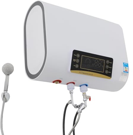 Chauffe-eau électronique instantané 2000 W 30-75 °C - 60 l - Réservoir d'eau chaude IPX4-5-8 l/min - Chauffe-eau sous évier - Avec écran LED
