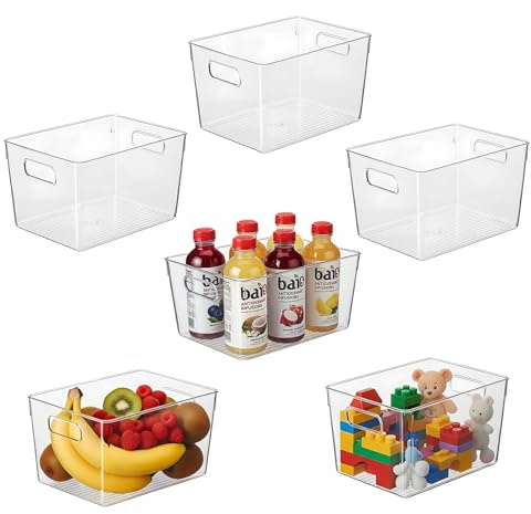HPYLIF·H Organizer per frigorifero, scatole di conservazione, organizer da cucina per l'uso in frigoriferi, armadi, cucine e cassetti, senza BPA (6 pezzi, M(26x15,5x13CM))