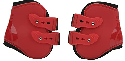 Juego de Botas para tendón de Caballo, Botas Protectoras de tendón de Carcasa de PU seguras, Suaves y Resistentes al Desgaste para Caballos, Entrenamiento de competición Ecuestre (Patas traseras