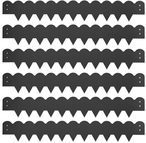 Bordure de pelouse en plastique - Clôture de jardin - Bordure de jardin - Bordure de parterre en acier résistant aux intempéries - 6 pièces - Pour arrêt des racines en bambou - Anti-mauvaises herbes