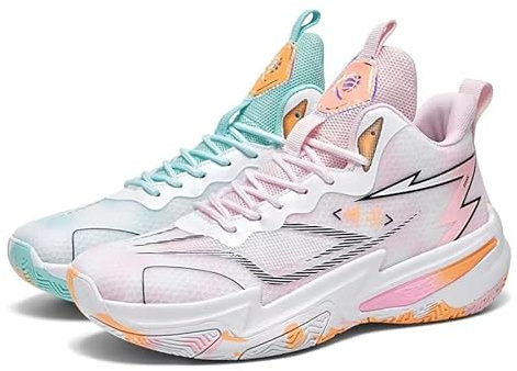 Le Scarpe da Basket in Mesh Uomo Sono Sportive Casual Traspiranti, Antiscivolo, Resistenti all'Usura, ammortizzanti Scarpe da Passeggiata(Pink Green,39 EU)