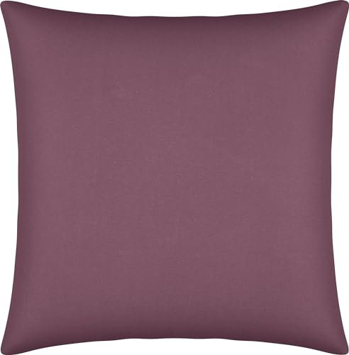 Erwin Müller Kissenbezug, Kissenhülle Single-Jersey Murnau - aubergine Größe 80x80 cm - bügelfrei, strapazierstark, elastisch, mit Reißverschluss