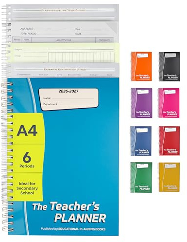 Educational Planning Books Teacher Planner 2026-2027 A4, 6 Period (TP3-T)