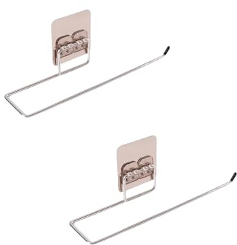 Portarrollos de Papel de Cocina (2 Piezas) de Acero Inoxidable Resistente a la corrosión, diseño Moderno y Elegante para Mantener tu Cocina organizada, fácil de Instalar con Adhesivos y sin taladros.